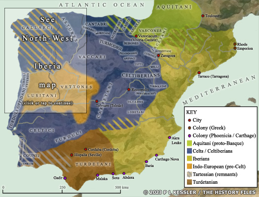 Map of Iberian Tribes 300 BC