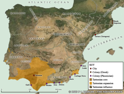 Map of Tartessian Culture c.600-500 BC