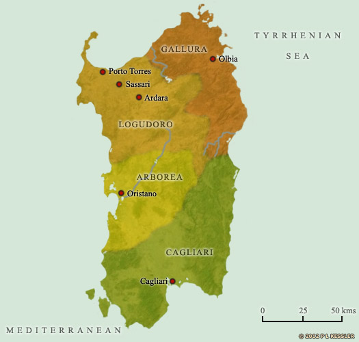 Map of Sardinia AD 1000