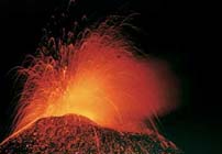 Mount Vesuvius erupts