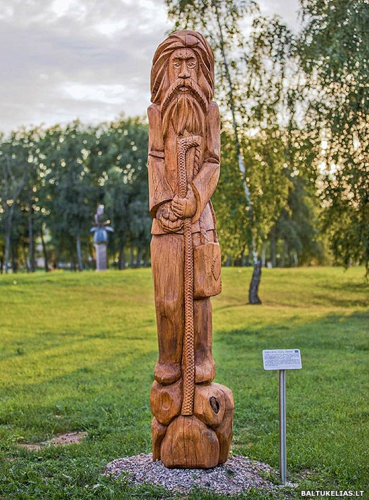 Modern sculpture of an ancient Lithuanian deity post