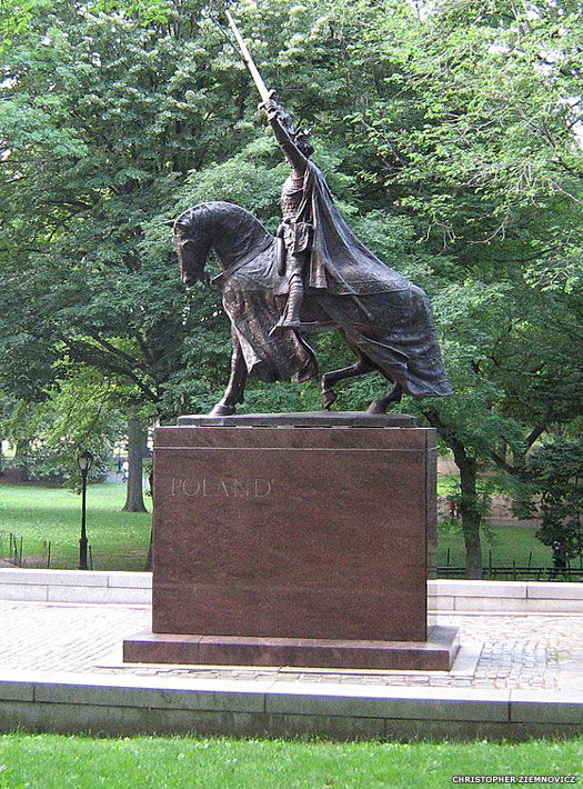Jagiello of Lithuania and Poland, Central Park statue, NY