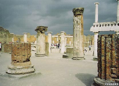 Overlooking the ruins of the Temple of Apollo and the Forum beyond it