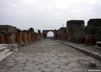 The road leading from the forum to the northern walls of the city has two arches