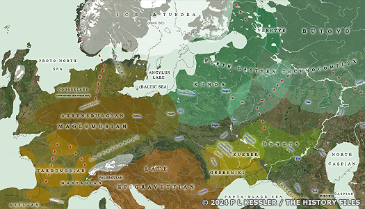 Map of Mesolithic Europe 8000 BC