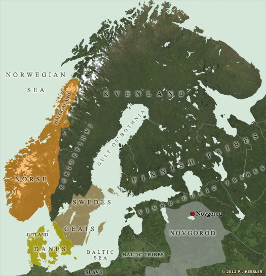Map of Scandinavia AD 814