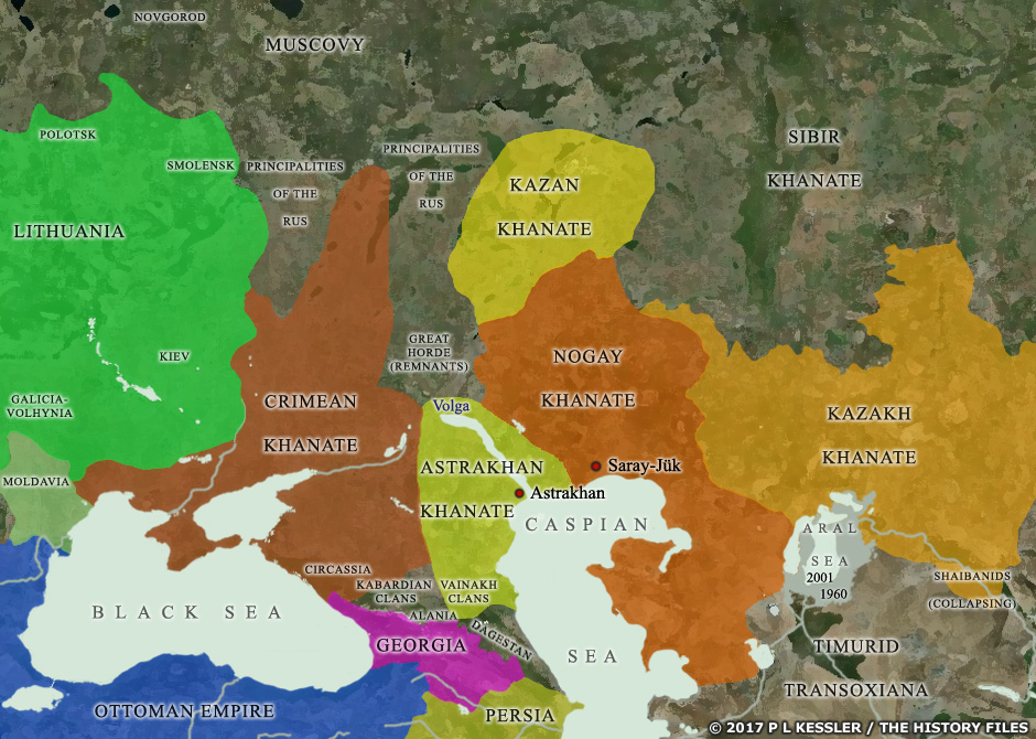 Map Of The Turkic Khanates Ad 1500