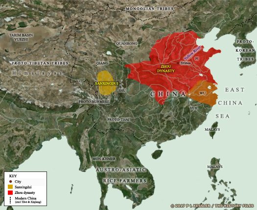 Map of Shang China c.1000 BC