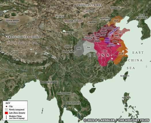 Map of Late Zhou China c.400 BC