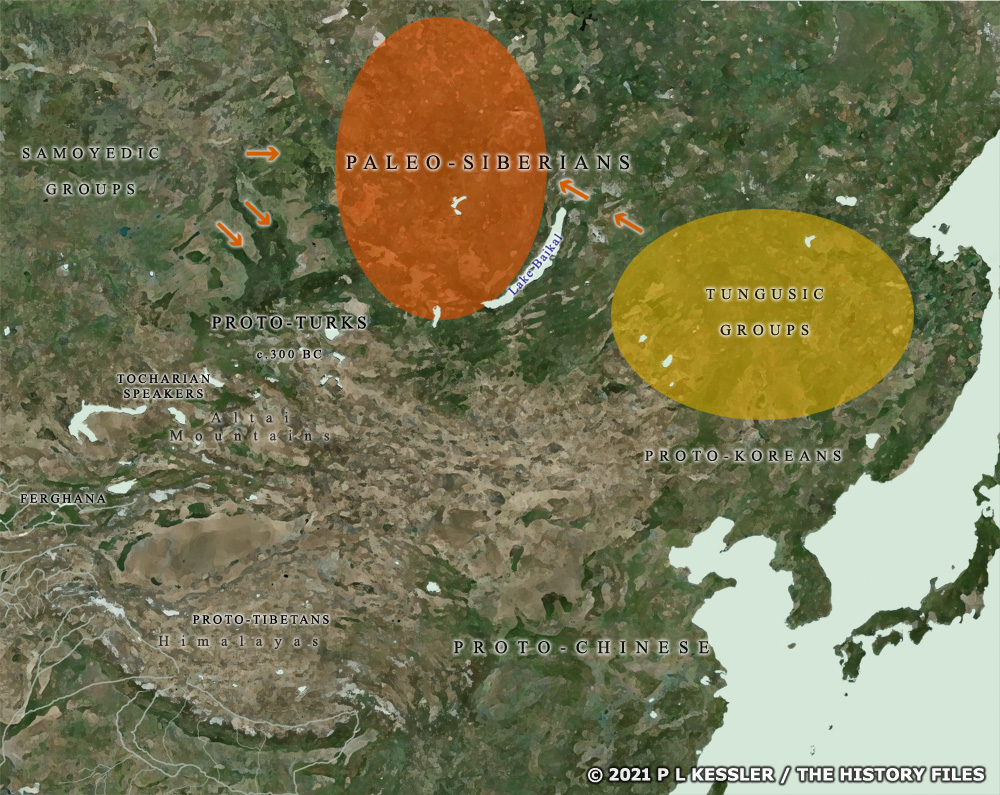 Map of East Asia and Siberia around 3500 BC