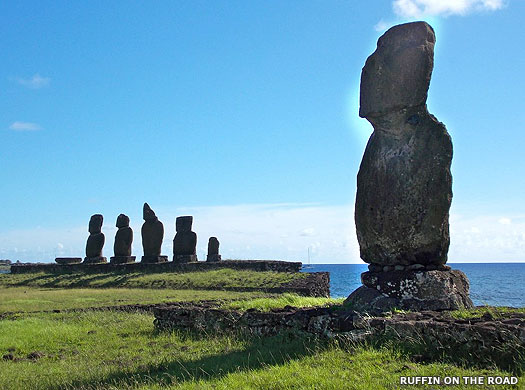 Easter Island moai heads