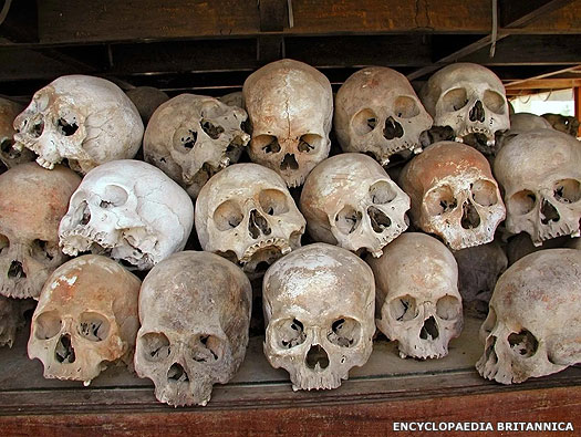 Killing fields victims in Cambodia
