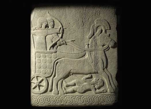 Hittite king hunting from a chariot