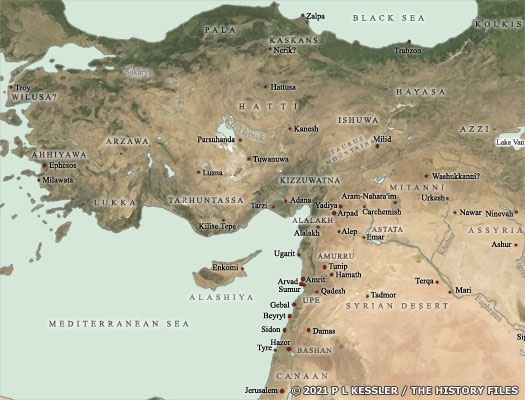 Map of Anatolia and Environs 1550 BC