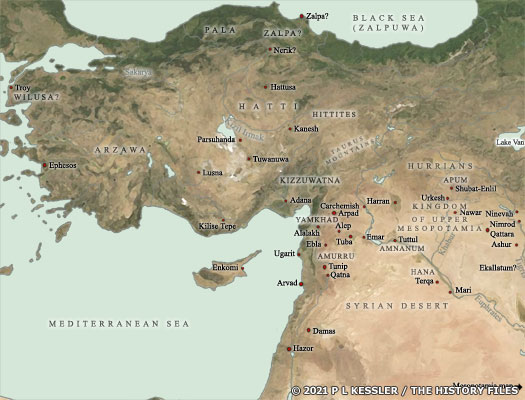 Map of Ancient Anatolia c.2000 BC