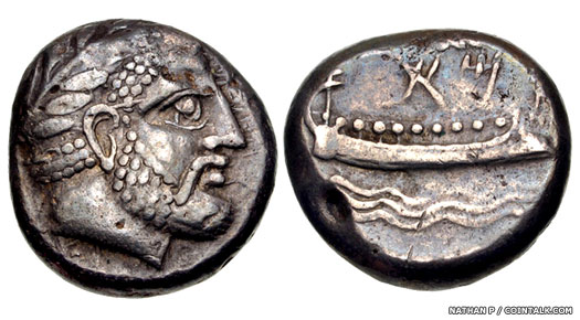 Arvad coin of the late fifth century BC
