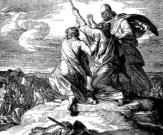 Israelites and Amalekites in battle