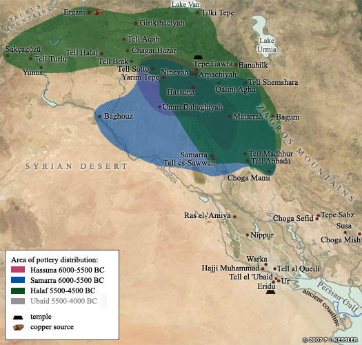 Map of the Halaf Culture in Mesopotamia