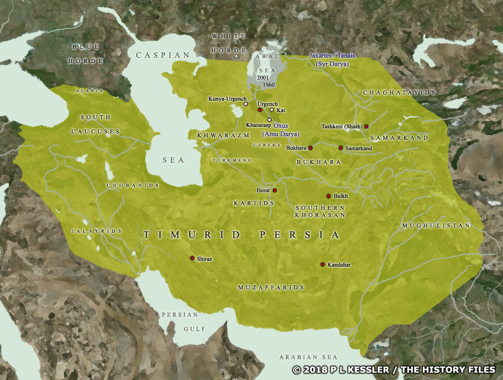 Map of Timurid Persia AD 1400