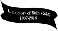 In memory of Ruby Galili 1937-2016
